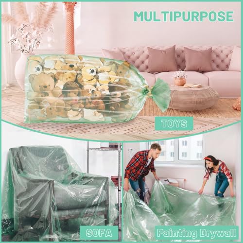 Image of 2 Pcs 98.4 x 59 Inches Mint Green Large Balloon Bags for Transport | Christmas Tree Disposal and Storage Bag, Balloon Drop Bag, Giant Carrying Storage Bags for Wedding Birthday Party Supplies