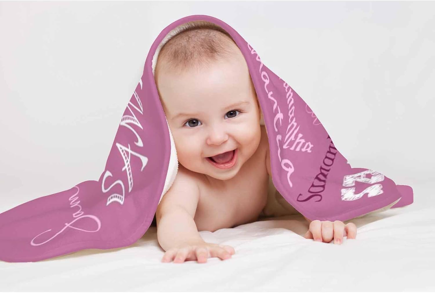 D-Story Custom Blanket, Personalized Throw Blankets, Gift for Best Friend Word Art Names, Flannel Blanket for Couples, Adults, Family, Blankets for Birthday Gift 80x60inch