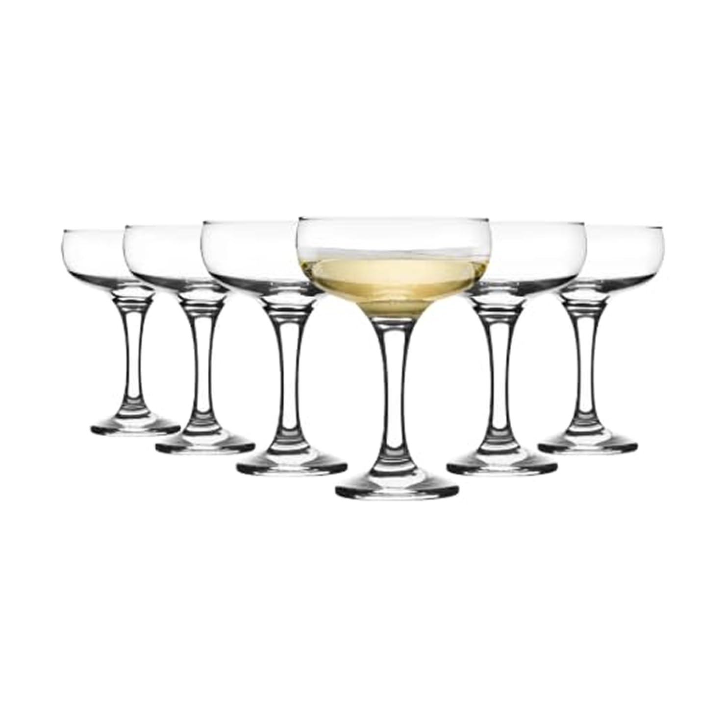 LAV Martini Glasses Set Of 6 - Multi Colored Martini Cocktail Glasses 6 Oz