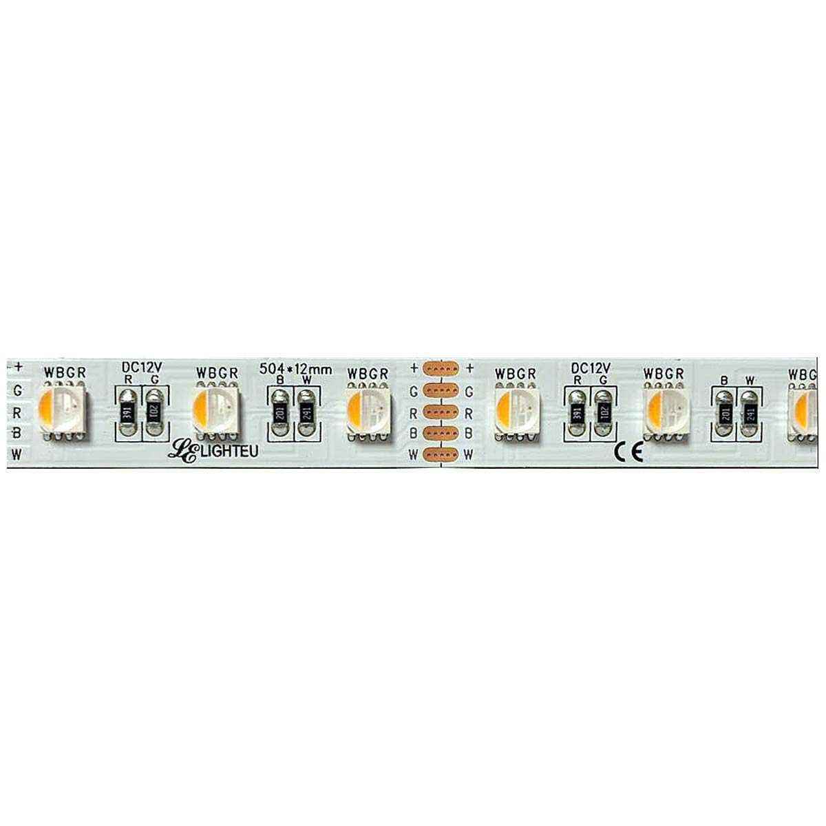 LIGHTEU RGBW RGB + warmweiß 4 in 1 LED Strefen Strip IP20, 12V 60 LED/m, 14.4W/m 12mm PCB, 5 meter