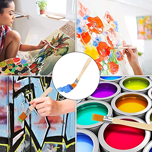 Borstelset Platte Borstel 30 Stuks Professionele Kwast Houten Handvat Platte Acryl Borstel Flat Brush Paintbrush Olieverf Borstel Penseelset voor Kunst Schilderen Werk Schilderen Muurverf Vernissen - Afbeelding 8