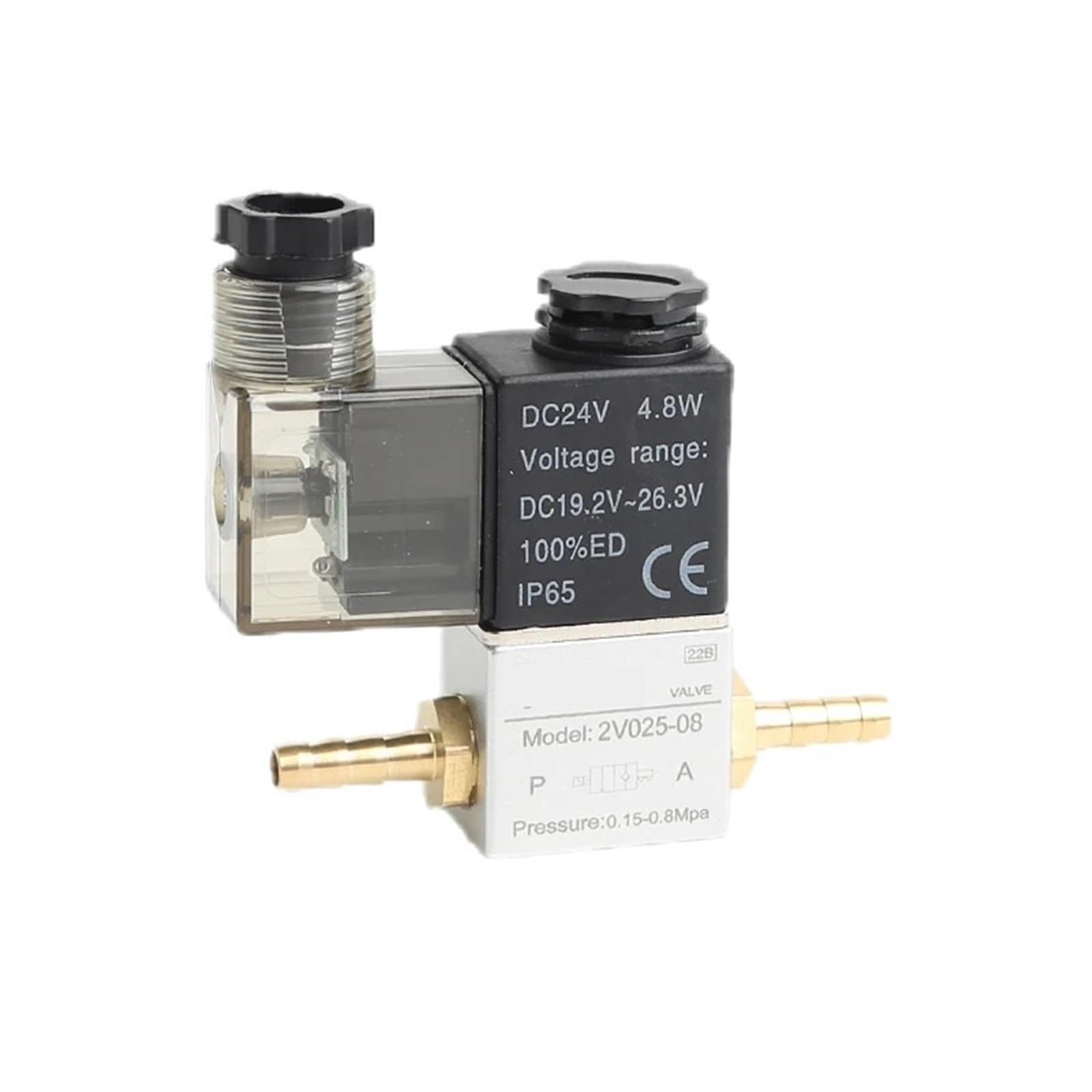 2V025-08 Dc12v 24v 220v Pneumatic Air Solenoid Valve 2 Position 2 Port Normally Closed Air Magnetic Valve Pneumatic 1Pcs(2V025 BT6)