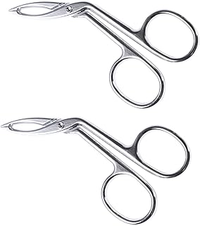 فوميز. مقص معدني للرموش وملقط للرموش وملقط شعر الانف ومشابك ازالة الحواجب ومشبك حواجب ومقبض بطرف مائل وكماشة حواجب معدنية من قطعتين