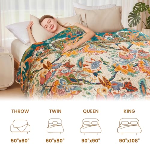 Image of MSGKV Boho Throw Blanket 60 inchx80 inch Cotton Vine Twin Blanket for Couch Bed