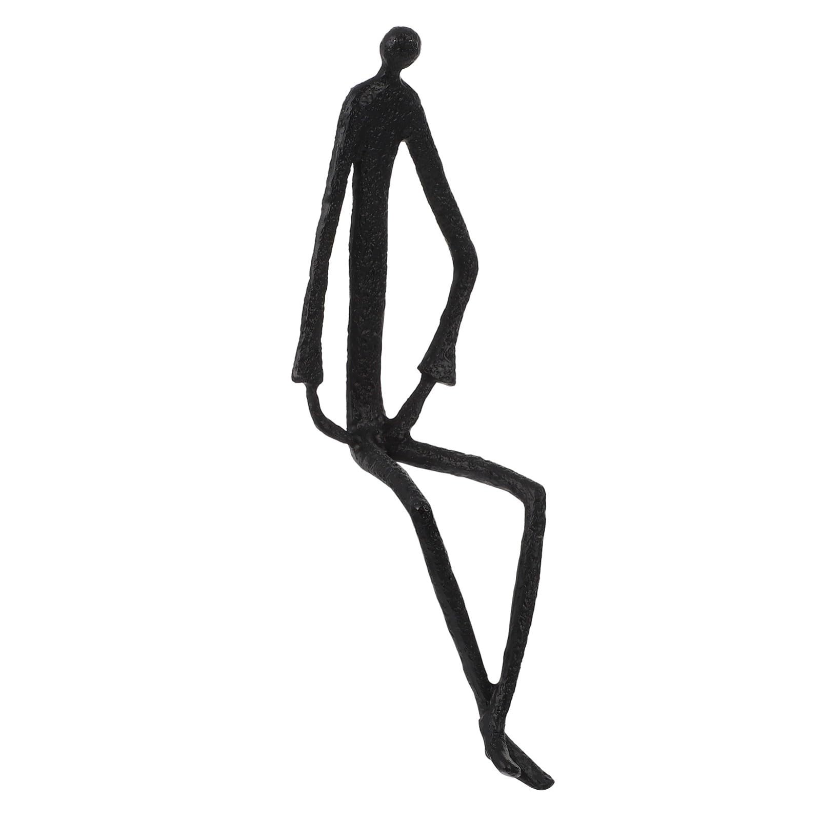 ABOOFAN Escultura Abstracta de Hierro Negro, Adorno Elegante de Escritorio