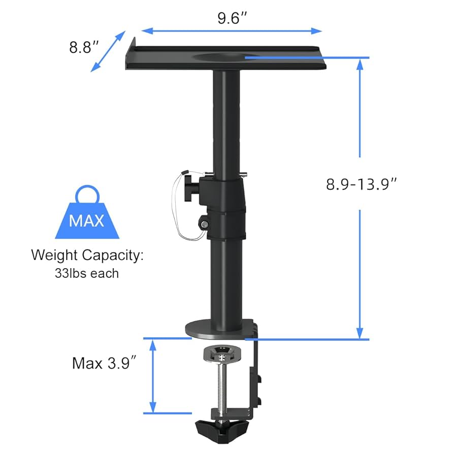 suptek ホワイト スピーカースタンド 高さ調整可能 デスクトップ suptek ホワイト スピーカースタンド 高さ調整可能 デスクトップ