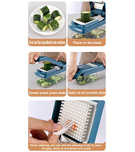 Vegetal cortador manual con 9 cuchillas intercambiables miniatura 4