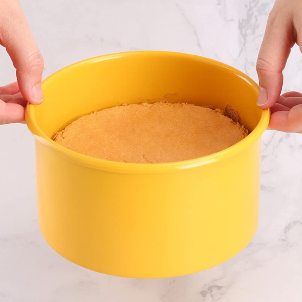 UPKOCH Teglia Rotonda per Torta Fondo Amovibile, Acciaio Inox Giallo