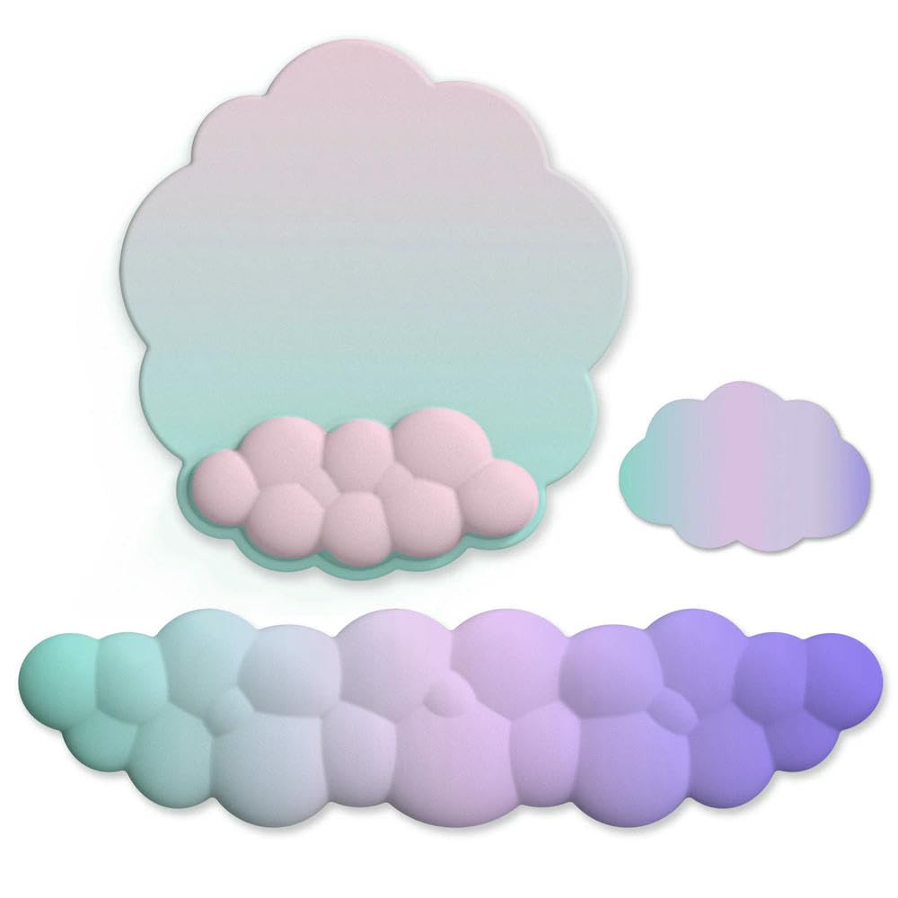 JJDFW Cloud Keyboard poggiapolsi mouse set tastiera con base ergonomica in memory foam antiscivolo per casa ufficio laptop