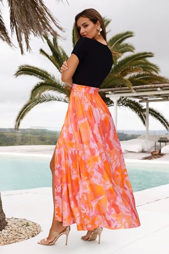 Image of Newshows Women's 2026 Lightweight Summer Wedding Guest Beach Vacation Casual V Neck Split Flowy Maxi Dress