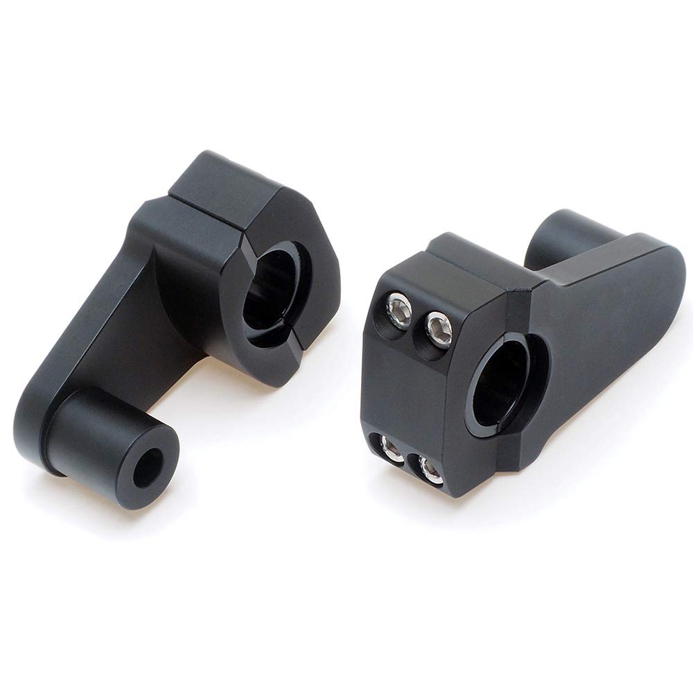 Schwenkbare Lenkerklemmen-Erhöhungen – APE Racing Universal Motorrad 5,1 cm Hebeklemmen für 2,2 cm oder 3,8 cm Lenkerhalterung an 2,2 cm Vorbauklemme (schwarz, 2,2 cm)