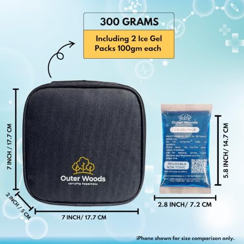 Image of Insulin Cooling Travel Bag for Diabetics | Two Ice Gel Packs | Keep Insulin Cool and Safe for 6-8 Hours | Insulin Cooler Pouch Case (Black)