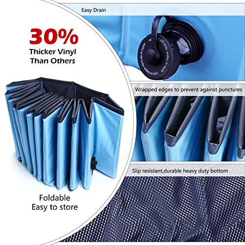 Jasonwell Foldable Dog Pet Bath Pool Collapsible Dog Pet Pool Bathing Tub Kiddie Pool for Dogs Cats and Kids (32inch.D x… - Image 4