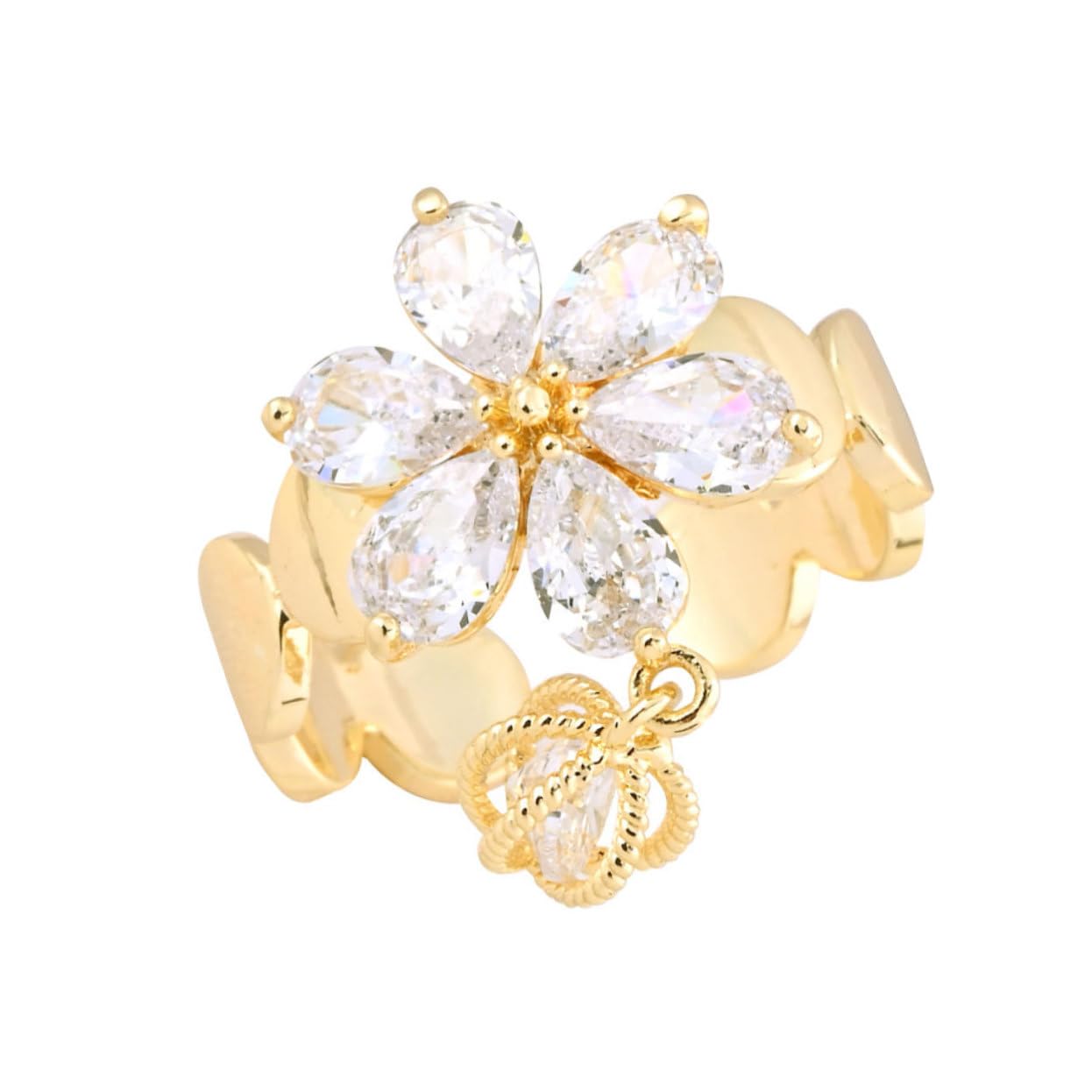 ANDRESLADRing Jewelry Valentine Birthday Jewelry Fashion Jewelry for Women Ladies Finger Jewelry Valentines Day Jewelry Tassel Trim Haoshi Golden