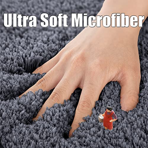 ROLIZOE Ultra Thick Bath Rug for Bathroom Non Slip Bath Mat Highly Absorbent Bathroom Rug Mat Super Soft Bedside Rug Carpet Microfiber Floor Mat 40 x 60cm, Black - Image 6
