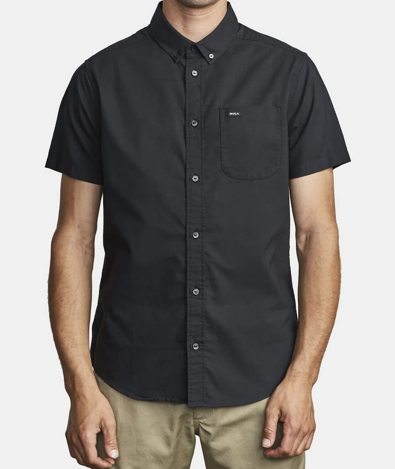 RVCA Men's Thatll Do Stretch Short Sleeve Woven Button Up Shirt2