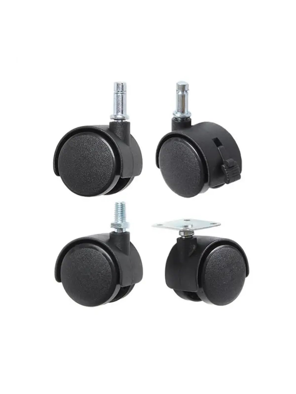 4 Pcs/Lot 2 Inch Nylon Wheel Universal Brake Electric Caster Circlip Plastic(Flat)