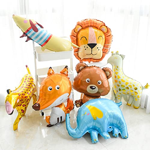 Big 32 Inch Bear Balloons Foil Helium Brown Bear Shaped Animal Balloons Animal Woodland Bear Balloons For Jungle Safari Theme Kids Birthday Party Decorations(Pack Of 4) #TOP3