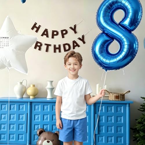 Image of Number Balloons Navy Blue Balloons - Giant Number 10 Balloon, 10 20 30 40 50 Numbers Balloon Birthday Decorations, Blue Party Supplies for Boy Men