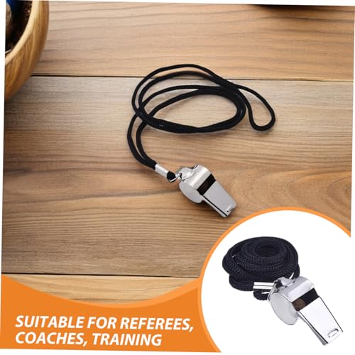 Silbatos de árbitro OSALADI acero inoxidable con cordón, 6 pcs miniatura 3