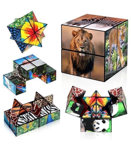 2 in 1 Star Cube Magic Cube Set, Fidget Toy for Kids, Animal Toys for Ages 8-13, Travel Yoshimoto Cube for 6 7 8 9 10 11 Year-Old Boy Girls Gifts
