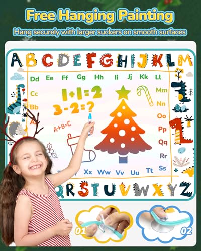 Tecjoe LS10080 Water Doodle Mat, 30 × 30 Inches Large Kids Painting Writing Water Drawing Mat thumb #2
