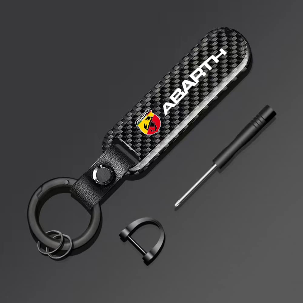 Car Key Rings Keyring Keychain for Abarth 695 595 500 competizione 124 Spider PUNTO Business Gifts Car Accessories,A-1