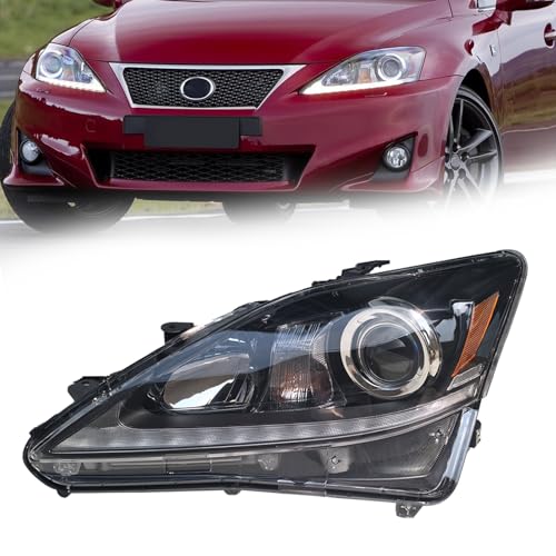 Versuns LED Headlight Assembly for 2006-2012 Lexus IS250 IS350 Driver Side LED Headlamp with Clear Lens Direct Replacement Headlight (Left)