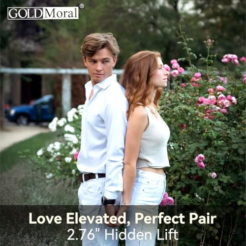 Men's Invisible Height Increase Sneakers 2.76’’, Custom Fit Elevator Insole 7cm Height Boosting Hidden Lift, Breathable Leather White Casual Shoes with Slip-Resistant Outsole3