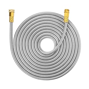 UNCO- Garden Hose, 25 Feet, Stainless Steel Hose, Metal Hose, Metal Garden Hose, Stainless Steel Garden Hose, Outdoor Hose, No Kink Garden Hose, Garden Hose Metal