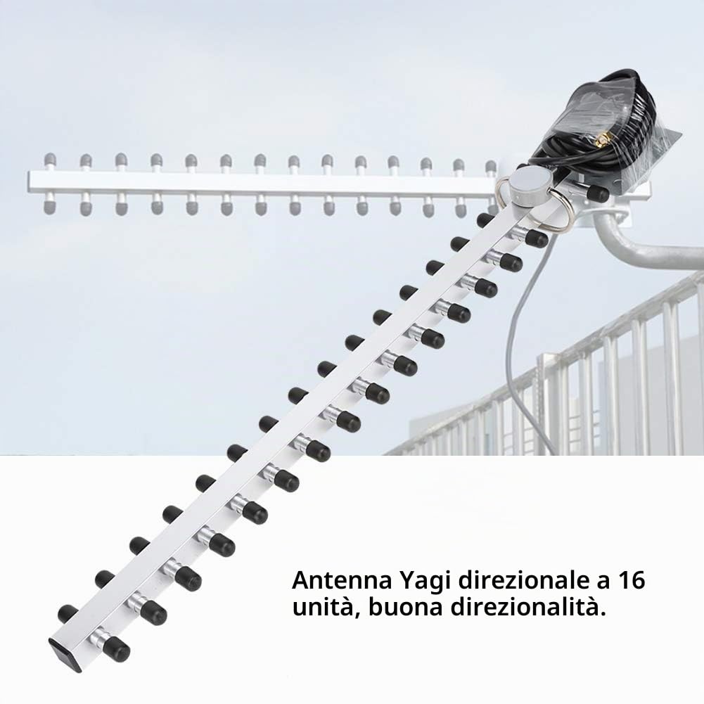 Yagi, 2.4G 25dBi Scheda di Rete Router Wireless Ad Alto Guadagno Scheda di Rete Direzionale a 16 unità Tipo Verticale Lineare Lunga 1,5 M