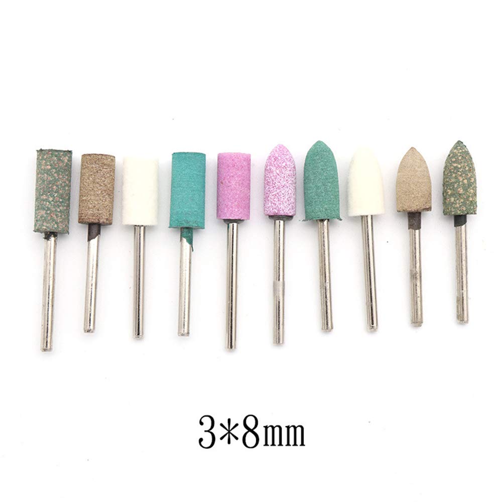 Polishing Accessories 100pcs Grinding Heads, 3mm Shank Assorted Accessory, Mounted Point Wheel Head Kit for Rotary Tools