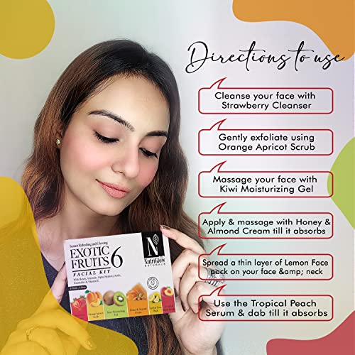 NutriGlow Natural’s Exotic Fruit Facial Kit with Honey, Vitamin E for Radiant Glow,Pack of 2 (60 Gm Each) - Image 4