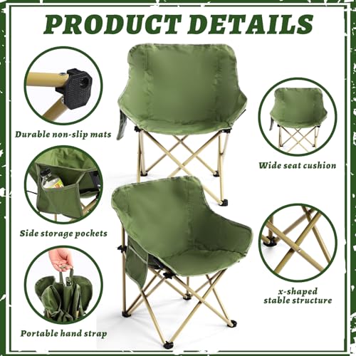 FairySandy Silla plegable ligera para camping Charles, paquete de 6, color verde ejército miniatura 4