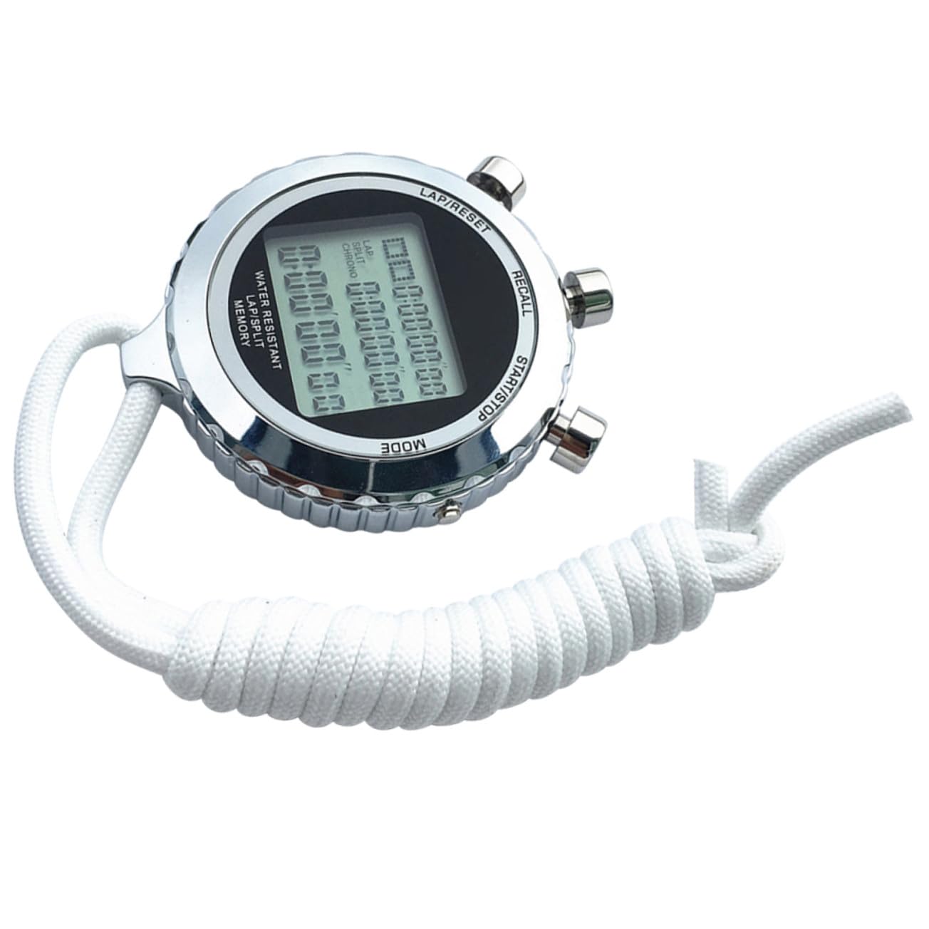 Cronómetro Digital Profesional con Cronógrafo y Temporizador Electrónico de Acero Inoxidable Portátil de 3 Niveles para Entrenamiento Deportivo