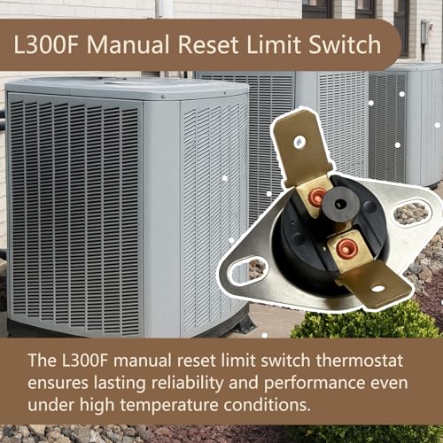 Image of L300F Manual Reset Limit Switch Thermostat Compatible with Furnace Dryer Replace 47-22861-02 6263430 611870 36TX16 SLR300 626343R