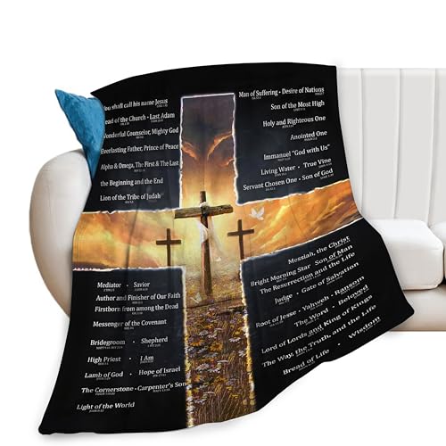 Christian Cross Bible Verse Throw Blanket