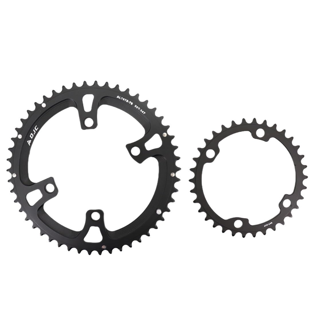 Platos para Bicicletas Plato de Bicicleta Carretera 110bcd 4 Pernos Ovalado Redondo 2X Plato Doble 52t 36t Unisex