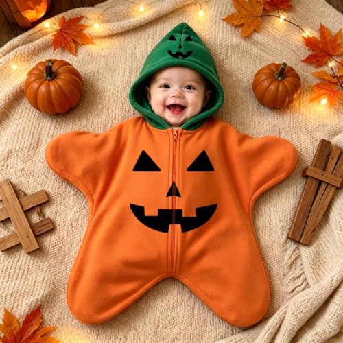 Baby halloween Starfish Onesie Babies pumpkin skeleton Footie Jumpsuit - image 2