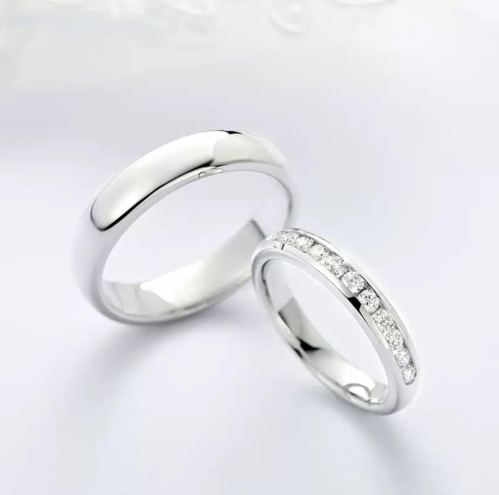 Wycian Anillos Hombre Anillo Compromiso Plata PT950 Polaco Talla 23,5 Sólido No Chapado Moda para Lesbian Navidad Joyas