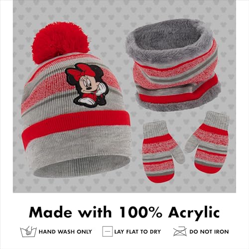 Gorro, bufanda y guantes Minnie Mouse para abrigar bien a niñas pequeñas de 2 a 4 años 6