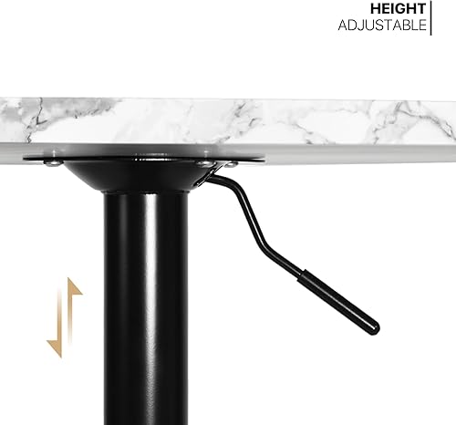 Miniatura 20 de MoNiBloom Mesa de pub bistro con barra redonda de 27.5 a 36 pulgadas, mesa de cóctel ajustable en altura con mesa de 23.5 pulgadas para comedor