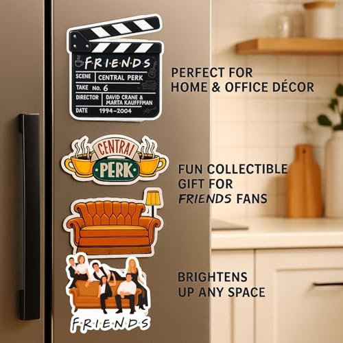 Image of Classic 90s Vibes Fridge Magnets - Retro Coffeehouse Theme Magnet Set of 5, Fun Decorative Kitchen Magnets, Gift for TV Show Fans
