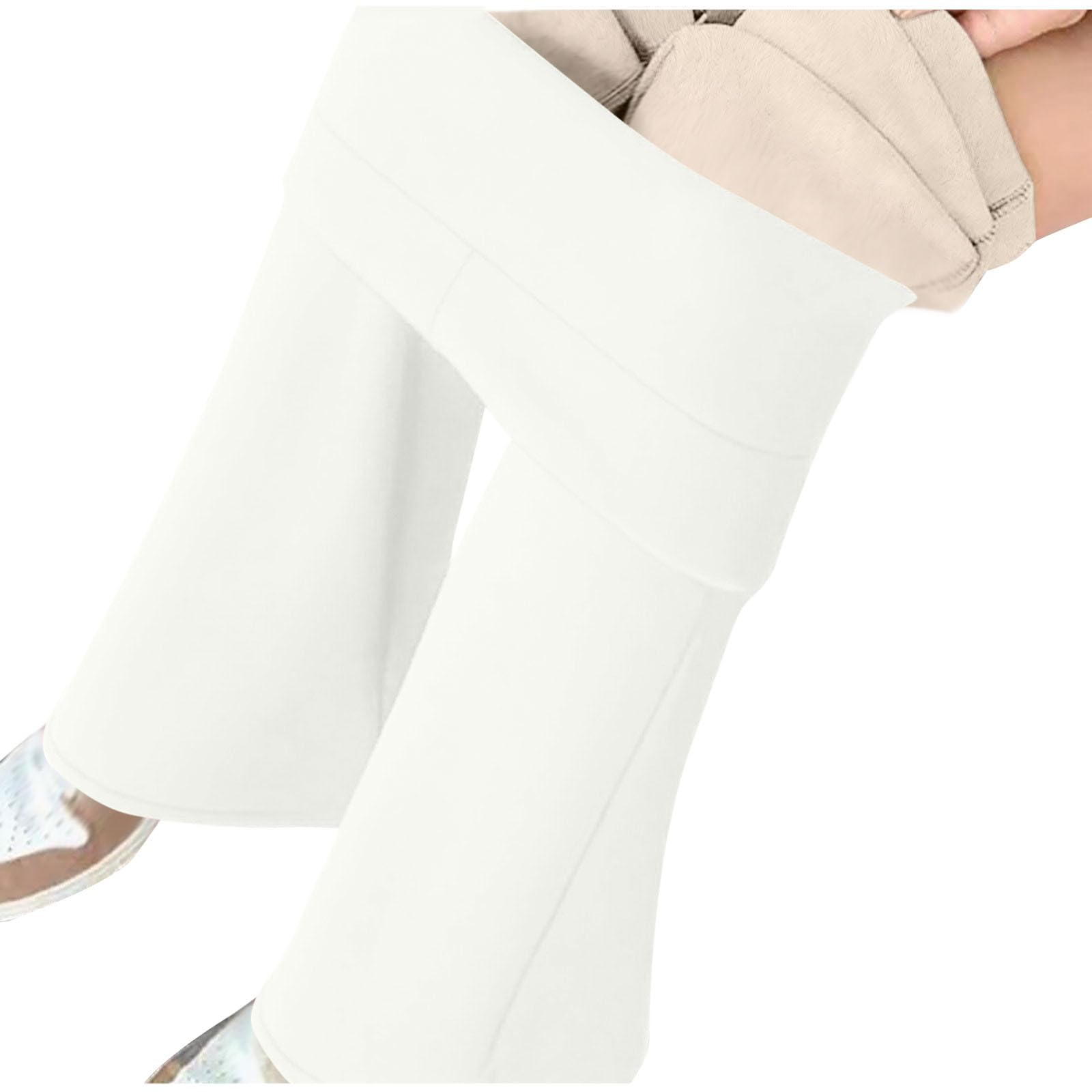 Leggings évasés doublés en polaire pour enfants - Pantalon thermique chaud décontracté épais uni - Collants solides - Pantalon de yoga - Coupe ajustée - Pantalon d'école