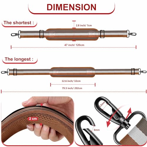 Image of ZINZ 79.5 inch Universal Strap with Ultra-Thick Fixed Breathable Pad - Adjustable Heavy-Duty Shoulder Strap for Laptop, Crossbody, Luggage, Gym, Camera Bag and More - TW01B07