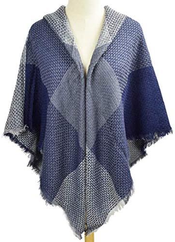 heekpek Women Plaid Scarf Neck Warm Large Tartan Wrap Stole Tassel Pashmina Shawl
