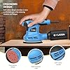 G LAXIA 280W 13000 OPM Orbital Sander with 15Pcs 125mm Sandpapers,6 Variable Speed Electric Random-Orbit Sander with Dust Collector,Fit for Sanding,Woodworking and Polishing
