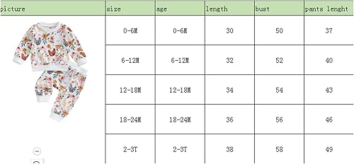 Miniatura 8 de Kaipiclos Ropa de otoño e invierno para bebé niña, sudadera con estampado floral, camisa de manga larga, pantalones, ropa