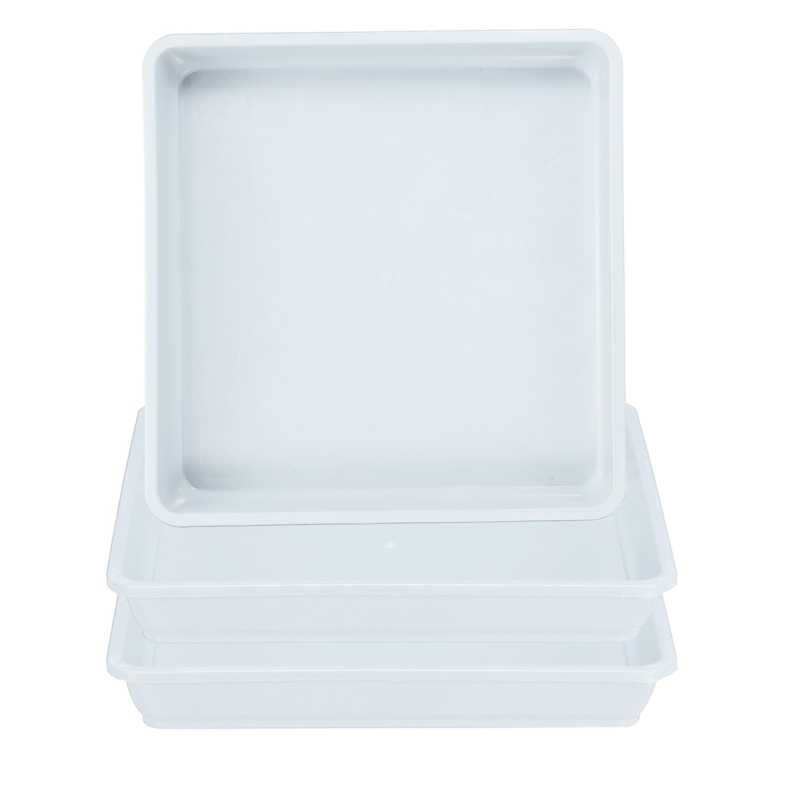 Plateau carré pour pots de fleurs plastique PP blanc 21 pouces PATIKIL 3 pièces