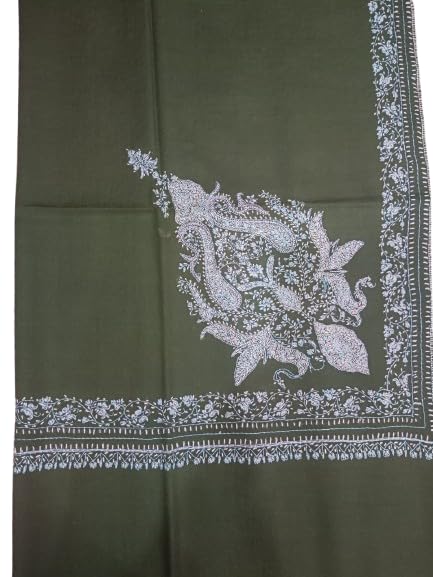 Authentic Kashmiri Woolen Shawl | Hand Work Fine Sozni Needle Embroidery | Warm & Soft Ethnic Premium Fine Wool Wrap for Women in Winter-image-43